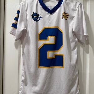 White and Blue Sports Jersey with Number 2 Chad powers jersey
